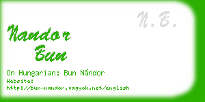 nandor bun business card